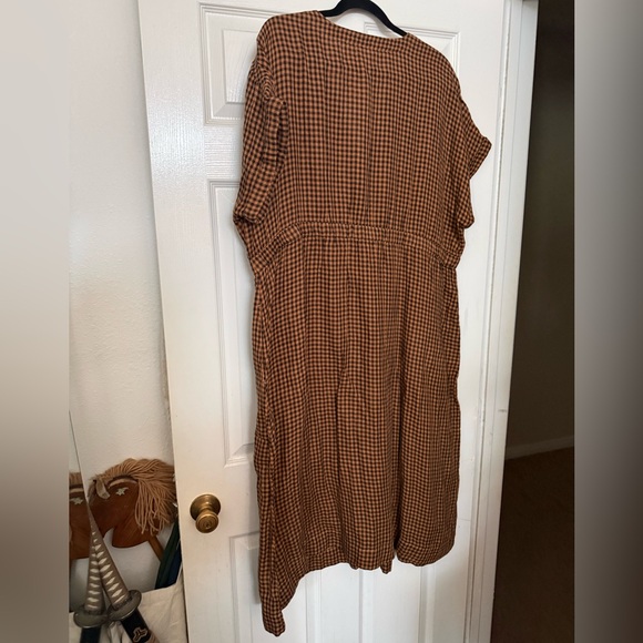 Women's Harvest Gingham Coastal Double Gauze Short Sleeve Dress 2XL - Picture 4 of 6